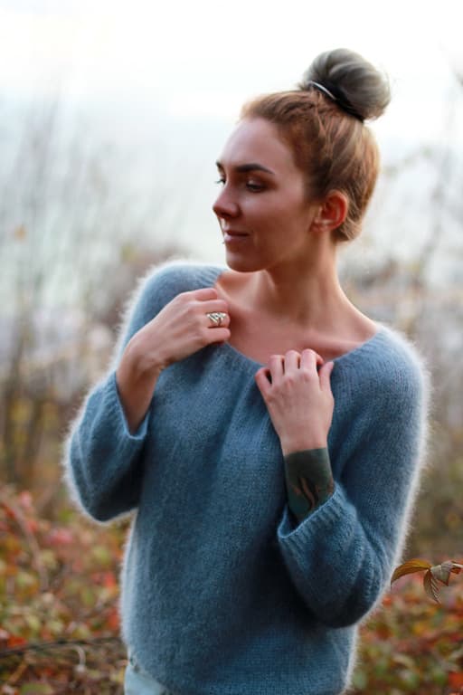 МК Duo_sweater - мастер-класс по вязанию джемпера с комбинированной кокеткой